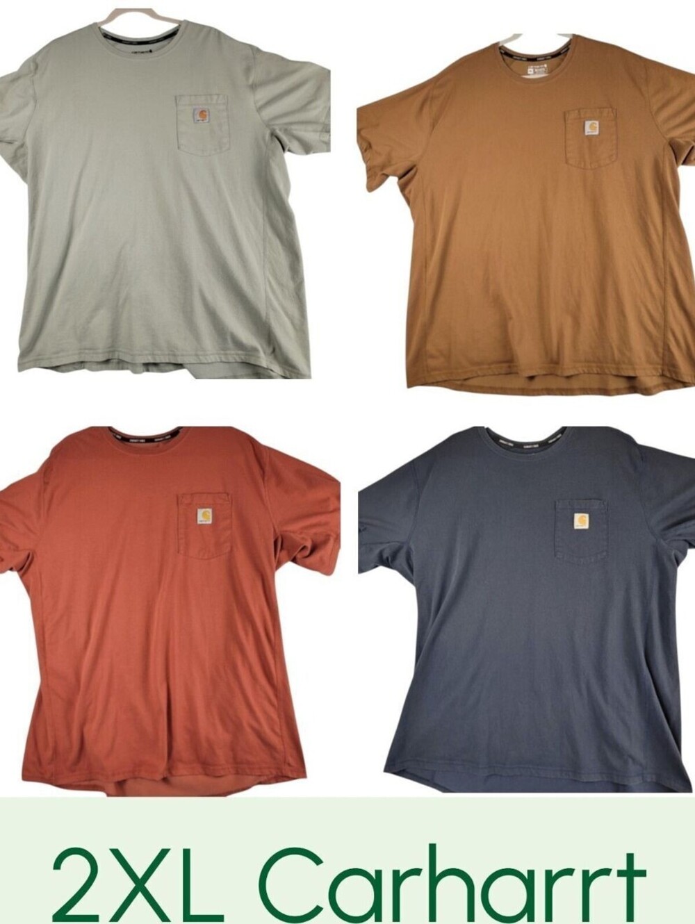 Carhartt Force Lot 4 Men's 2XL Relaxed Fit Pocket T-Shirts Workwear Cotton